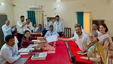 Rahul Gandhi Files Nomination From Raebareli Lok Sabha Seat; Sonia Gandhi, Priyanka Gandhi and Robert Vadra Accompany Him (Watch Video)