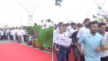 Ahmedabad Lok Sabha Election 2024: 'Run for Vote' Marathon Organised for Awareness Among Young Voters in Gujarat (Watch Video)