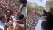 Allu Arjun in Nandyal! Pushpa Actor Campaigns for YSR Congress Party Amid Ongoing Lok Sabha Elections, Gets Mobbed by Fans (Watch Video)