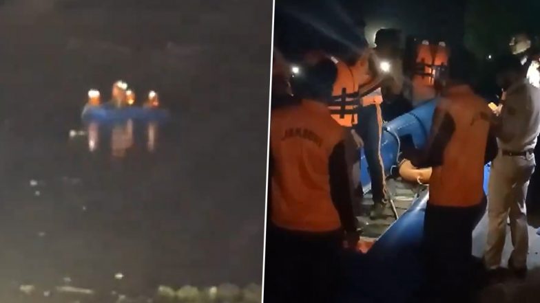Pulwama Boat Accident: Two People Missing After Boat Overturns on Jhelum River in Jammu and Kashmir, Search Operation Underway (Watch Video)