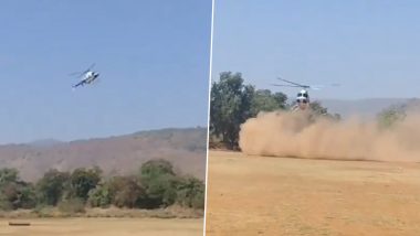 Helicopter Crash in Maharashtra: Private Helicopter Crashes En Route To Pick Up Shiv Sena Leader Sushma Andhare in Raigad (Watch Video)