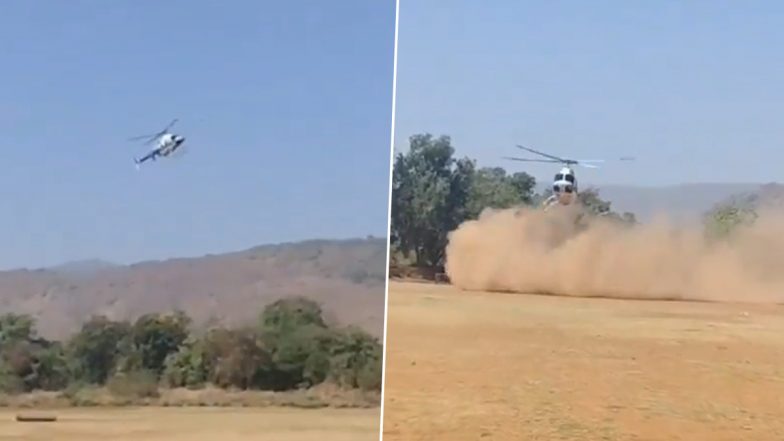 Helicopter Crash in Maharashtra: Private Helicopter Crashes En Route To Pick Up Shiv Sena Leader Sushma Andhare in Raigad (Watch Video)