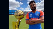 Rohit Sharma Poses With NBA Championship Trophy at Nassau County International Cricket Stadium in New York Ahead of ICC T20 World Cup 2024 (See Pic)