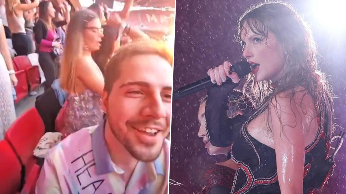 Taylor Swift's Portuguese Fan Live Streams Boyfriend's Proposal During Eras Tour Concert; Video Goes Viral - WATCH | 🎥 LatestLY