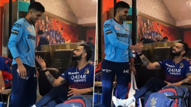Shubman Gill Meets Virat Kohli, Star Batting Duo Has Friendly Conversation Ahead of RCB vs GT IPL 2024 Match (Watch Video)