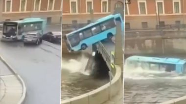 Russia Bus Accident: Three Dead, Several Hospitalised After Bus Falls Into River in St Petersburg (Watch Video)