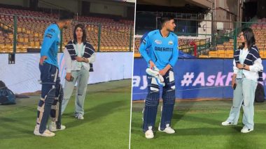 Shubman Gill Shares Batting Tips with Harleen Deol At M Chinnaswamy Stadium Ahead of RCB vs GT IPL 2024 Match, Video Goes Viral