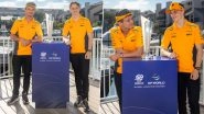 Miami GP 2024 Winner Lando Norris and Oscar Piastri Pose with ICC Men&rsquo;s T20 World Cup 2024 Trophy