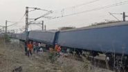 Goods Train Derails in Telangana: Two Wagons of Goods Train Derails Near Vishnupuram on Guntur-Secunderabad Route (Watch Video)