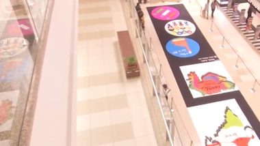Ahmedabad Lok Sabha Election 2024: Mall in Gujarat Displays Huge Rangoli To Promote Voting Awareness Amid Polls (Watch Video)
