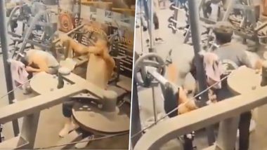 Uttar Pradesh: Man Dies of Heart Attack While Working Out at Gym in Varanasi, Sudden Death Caught on Camera (Disturbing Video)