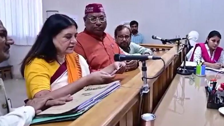 Lok Sabha Elections 2024: BJP Candidate Maneka Gandhi Files Nomination From Sultanpur Seat in Madhya Pradesh (Watch Video)