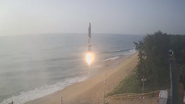 Agnibaan Launch: Chennai-Based Space Start-Up Agnikul Cosmos Carries Out Successful Sub-Orbital Test Flight of Home-Built Rocket From Sriharikota