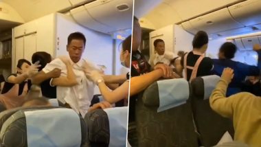 Taiwan: Punches Fly, Crew Member Gets Elbowed in Head Onboard EVA Air Flight as Clash Erupts Between Two Passengers After Argument Over Seat, Video Surfaces