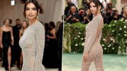 Emily Ratajkowski Flashes Breasts and Butt at Met Gala 2024 in Naked Crystal-Covered Dress by Versace (See Pics)