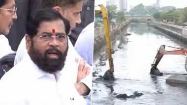 Mumbai Monsoon: CM Eknath Shinde Takes Stock of Nullah Cleaning Drive Ahead of Rainy Season (Watch Video)