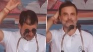 &lsquo;Garmee Hai Kaafi&rsquo;: Rahul Gandhi Swelters Under Intense Heat While Delivering Speech at Poll Rally in Uttar Pradesh&rsquo;s Deoria (Watch Video)