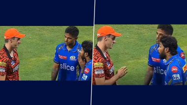 Pat Cummins Shares Story of ‘How He Lost The Top of His Middle Finger’ With Hardik Pandya, Suryakumar Yadav After MI vs SRH IPL 2024 Match (Watch Video)