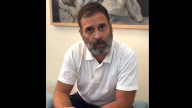 ‘Namaste Modi Ji Are You Scared?’: Congress Leader Rahul Gandhi Hits Out at PM Narendra Modi’s 'Adani-Ambani' Remark (Watch Video)