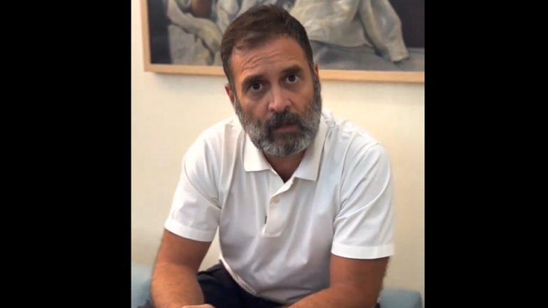 ‘Namaste Modi Ji Are You Scared?’: Congress Leader Rahul Gandhi Hits Out at PM Narendra Modi’s 'Adani-Ambani' Remark (Watch Video)