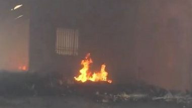 Chhattisgarh Fire: Two Women Killed After Blaze Erupts at Carton Factory in Raipur, Firefighting Operations Underway (Watch Video)