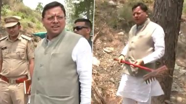 Pushkar Singh Dhami Launches 'Pirul Lao-Paise Pao' Drive: Uttarakhand CM Launches Campaign To Prevent Forest Fires in State (Watch Video)