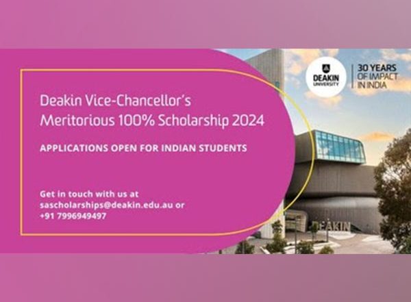 Business News | Deakin University Invites Applications for the 2024 Vice-Chancellor's Meritorious Scholarship Program, over INR 60 Million in Scholarships for Indian Students