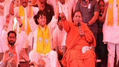 India News | Madhya Pradesh: Former CM Uma Bharti Campaigns for Jyotiraditya Scindia in Shivpuri