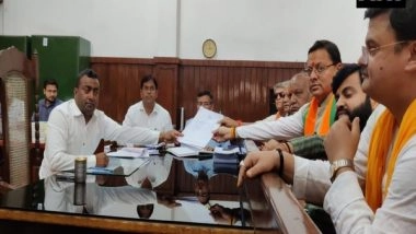 India News | BJP Candidate from Ayodhya Files Nomination in Presence of Uttarakhand CM Dhami