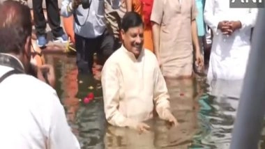 India News | MP CM Mohan Yadav Takes Holy Dip in Shipra River in Ujjain