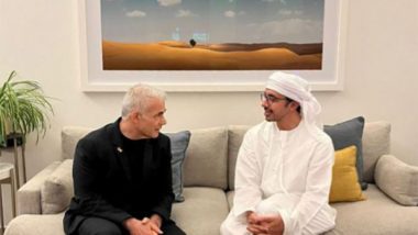 World News | UAE Foreign Minister Abdullah Bin Zayed Meets Israeli Leader of Opposition Yair Lapid