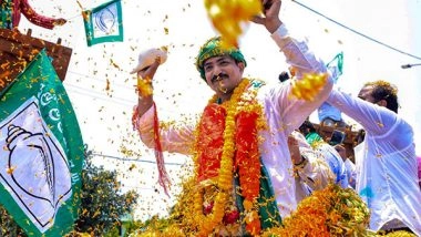 India News | High-flying Pilot Takes to Streets: BJD's Manmath Routhray Holds Bullock Cart Roadshow in Bhubaneswar