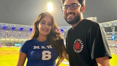 Entertainment News | Janhvi Kapoor Enjoys MI Vs KKR IPL Match with 'Mr & Mrs Mahi' Director Sharan Sharma