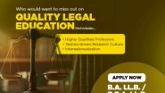 Business News | Symbiosis Law School (SLS), Hyderabad's BA/BBA LLB Programmes: Applications Open for the Institute Until May 16, 2024