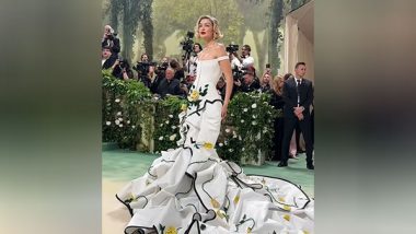 Met Gala 2024: Gigi Hadid Slays the Red Carpet With Old Hollywood Glamour, Rocks Vintage Vibes in a Yellow Rose Thom Browne Masterpiece!