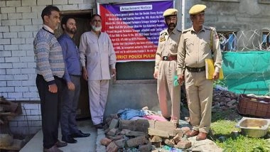 India News | J-K: Police Attach Properties of Notorious Drug Peddler in Srinagar