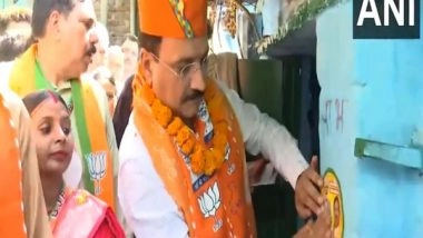 India News | BJP's Virendra Sachdeva Holds Door-to-door Campaign to Support Party Candidate in East Delhi
