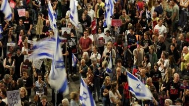 World News | Protestors Demand Release of Gaza Hostages Ahead of Israel's Memorial Day