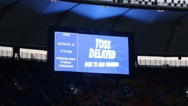 Sports News | IPL 2024: Toss Between GT-KKR Clash Delayed Due to Bad Weather