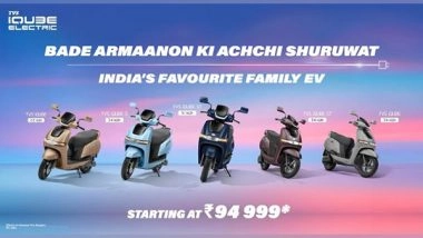 Business News | TVS Motor Company Introduces New Variants to the TVS IQube Portfolio for Making Electric Mobility Accessible to Everyone