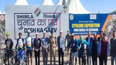 India News | Himachal Pradesh: Election Commission Flags off Cycling Expedition to World's Highest Polling Station at Tashigang