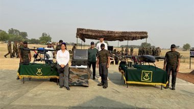 Business News | Indian Army Introduces Hexacopter Drone Mounted with Machine Gun by Ikran Aerospace: A Revolutionary Innovation in Defense Technology