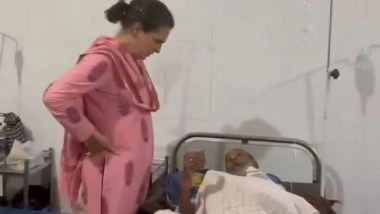 India News | Congress Leader Priyanka Gandhi Meets Injured Elderly Man at Hospital in Raebareli