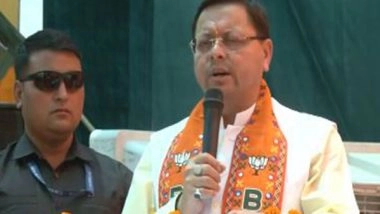 India News | Congress Looted People's Hard-earned Money when in Power: CM Dhami at Election Rally in Haryana