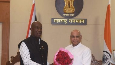 World News | PM Keith Rowley of Trinidad and Tobago Meets Maharashtra Governor at Raj Bhavan in Mumbai