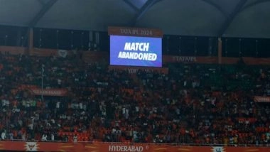 Sports News | Sunrisers Hyderabad-Gujarat Titans Clash Abandoned Due to Rain, SRH Make It to Playoffs