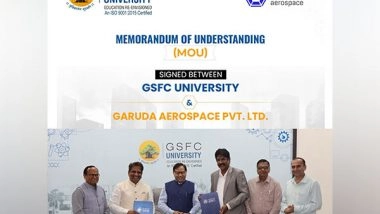 India News | Garuda Aerospace, GSFC University Sign MoU to Advance Entrepreneurship, Research and Innovation
