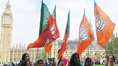 World News | Indian Women Gathers in Traditional Attire Outside UK Parliament to Extend Support to PM Modi's Success in LS Polls