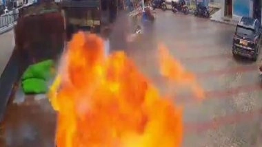 India News | Telengana: Lorry Catches Fire at Petrol Pump; No Casualties Reported