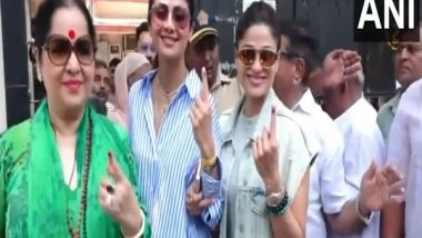 Entertainment News | LS Polls: Shilpa Shetty Casts Vote in Mumbai with Her Mother and Sister Shamita